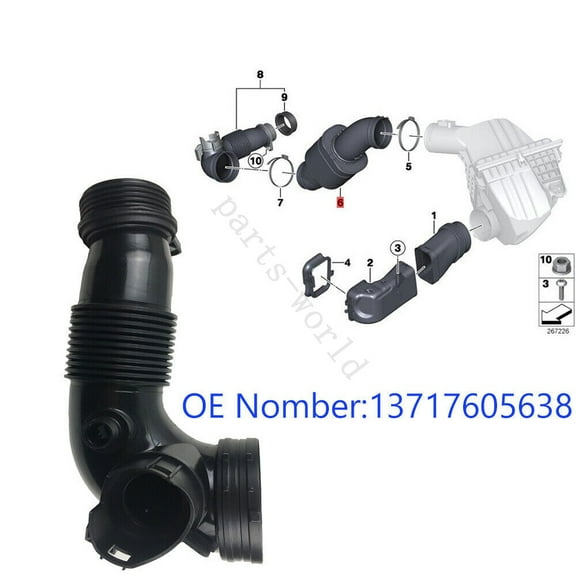The intake hose is suitable for BMW F20 F30 F10 X3 X5 125i 320i 328i E84 13717605638-