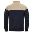 thumbnail image 4 of Chiccall Men's Mock Neck Sweatshirts Casual Colorblock Quarter Zip Quilted Sweatshirt Pullover, 4 of 8