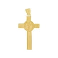 thumbnail image 2 of 14k Yellow Gold White Rhodium, Cross Pendant Saint Benedict Religious Charms 21.5mm NO Necklace, 2 of 5