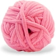thumbnail image 3 of Size 7 Chenille Yarn, 300g/108yds Jumbo Velvet Yarn, 100% Polyester, Never Compressed to Keep Yarn Fluffy, 1 Pack, Each Skein - 10.5oz/300g, 108yds/120m, Bubble Gum Pink, Color 107, 3 of 8