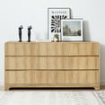 thumbnail image 3 of LEFHDA 63" Large 9 Drawer Wood Dressers, Fluted Wide Chest of Drawers, Mid Century Modern Wood Dresser for Living Room, Bedroom, Oak, 3 of 11