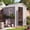 Gray, variant on 4x6Ft Plastic Outdoor Storage Shed with Floor & Window, Resin Garden Shed with Lockable Door, 2 Vents & Sloped Roof for Store Patio Furniture, Garden Tools