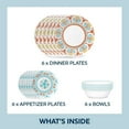 thumbnail image 2 of Corelle Terracotta Dreams Dinnerware Set for 6, 18 Pieces | Dinner Plates, Appetizer Plates, and 18 Oz Bowls | Dishwasher, Microwave, and Freezer Safe | Proudly Made in the USA, 2 of 19