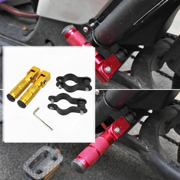Clavijas universales para motocicletas Cola reposapiés plegables Ciclomotores Oro Estribos para moto