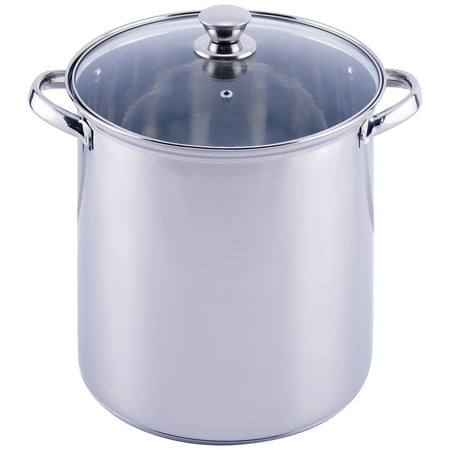 

Mainstays 12 Quart Stainless Steel Stockpot with Glass Lid