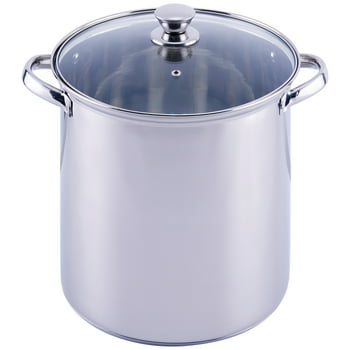 Mainstays 12 Quart Stainless Steel Stockpot with Glass Lid