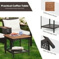 thumbnail image 6 of Costway 5PCS Acacia Wood Table Armrest Cushion Yard Patio Rattan Furniture Set, Off White, 6 of 10
