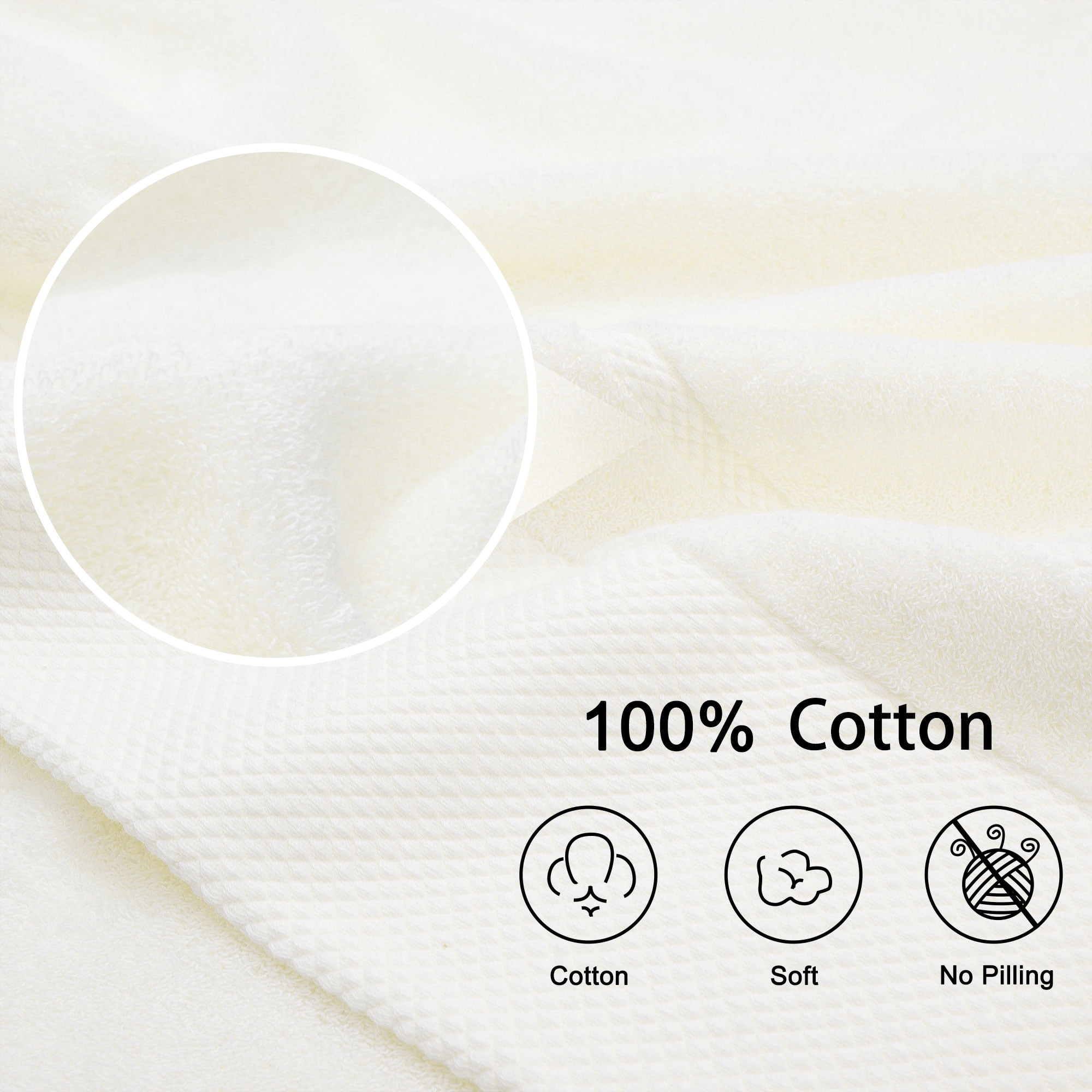 Unique Bargains Bath Towel Set 27" x 54" Soft 100% Combed Cotton 600 GSM Luxury Towels 4 Beige
