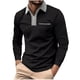 thumbnail image 2 of pstuiky camisetas de manga larga para hombre, Camisa de golf de moda para hombre, de manga larga, con bolsillo y cuello abatible, de color liso Tops de hombre s, 2 of 6