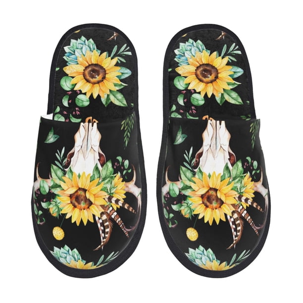 Fotbe Pantuflas Peludas para Mujer con Estampado, Zapatillas de Peluche, Zapatos de Invierno para Casa, Uso Interior y Exterior-Large