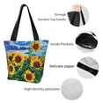 thumbnail image 4 of Kll Tote Bag For Women Landscape With Sunflowers Print Shopping Grocery Reusable Bags For Office School Shopping Travel, 4 of 7