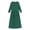 Army Green, variant on Bmisegm Girls Dress Three Quarter Sleeve Solid Round Neck Ruched Waist Flowy Casual Maxi Dress Dresses for Girls 6-7 Years