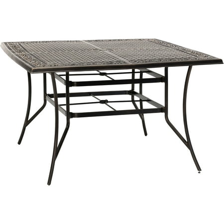 Hanover Fontana 9-Piece Counter-Height Outdoor Dining Set with 8 Sling Swivel Chairs and a 60-In. Square Cast-Top Table