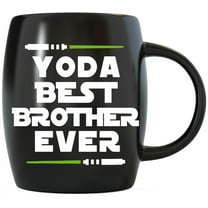 Mug A Day Yoda Best Brother Ever Funny Brother Coffee Mug Graduation Gifts for Brother from Sister Mom Dad Friend Gag Gifts for Brother for Christmas Birthday Fun Cup For Bro Black 16oz