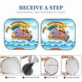 thumbnail image 6 of Balery 2 Piece Rainbow Animals on Noah's Ark Car Windshield Sun Shade|Foldable Front Windshield Shade for Car Front Window for Most Sedans SUV Truck-Large, 6 of 7