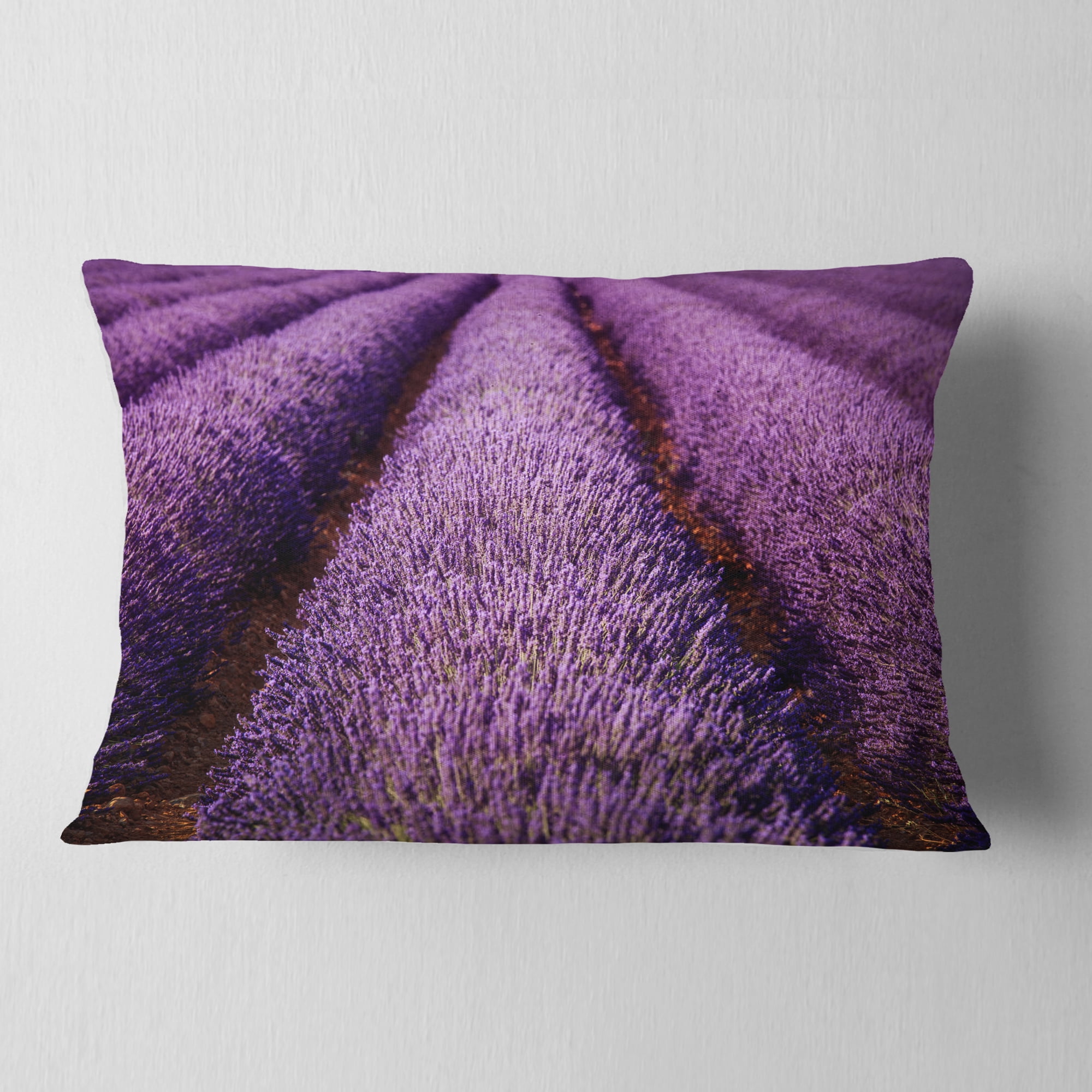Designart 12" x 20" Blue Polyester Throw Pillow