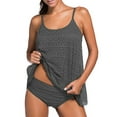 thumbnail image 1 of Sexy Dance Women Swimsuits Bathing Suits 2 Piece Tankini Tops & Bottoms Backless Beachwear Swimwear Padded Bra Bikini Sets Gray XL, 1 of 6