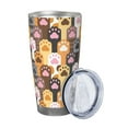 thumbnail image 2 of Lsque Cat Paw (2) Pattern 20oz Car Cup with Lid and Straw, Insulated Coffee Cup with Straw Topper, Spill Proof Travel Coffee Mug, Stainless Steel Tumble-Without Straw, 2 of 8