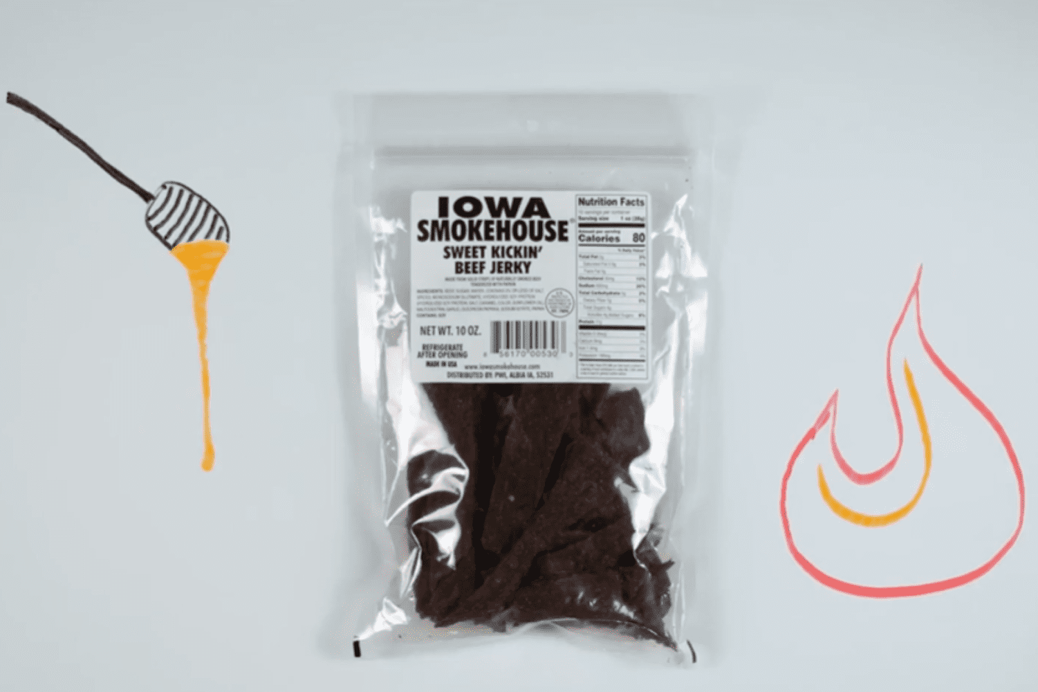 IOWA SMOKEHOUSE Sweet Kickin' Beef Jerky, 10 oz