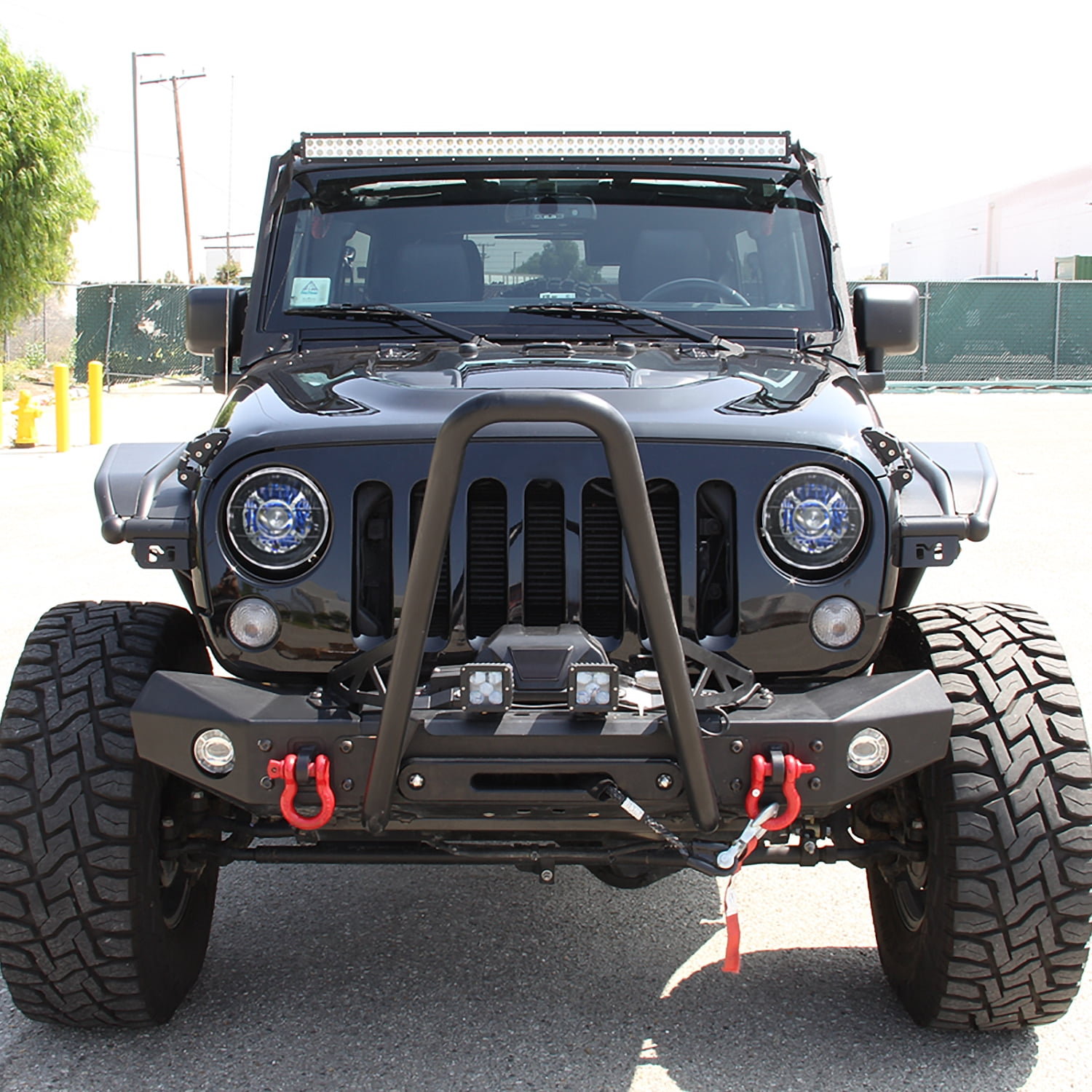 Spec-D Tuning LHP-7RNDJM 7 in. Projector Headlights Round with H4 Bulb for All, Black - 10 x 10 x 12 in.
