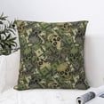 thumbnail image 4 of Fuzoiu Green Skulls Print Square Pillow Cover,Hidden Zipper Design,Luxury Square Pillow Case, Throw Pillow,Couch Cushion-12"x12", 4 of 7