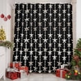 thumbnail image 2 of Shower Curtain 66"W x 72"L Summer Starfish Pattern Black Texture Fabric Shower Curtains Set with Hooks Water Repellent Bathroom Curtains Machine Washable Bathroom Accessories, 2 of 9