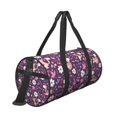 thumbnail image 3 of Xecao Cute Squirrel Floral print Round Travel Duffel Bag is a foldable gym bag with an inner pocket, perfect for travel sports, 3 of 8