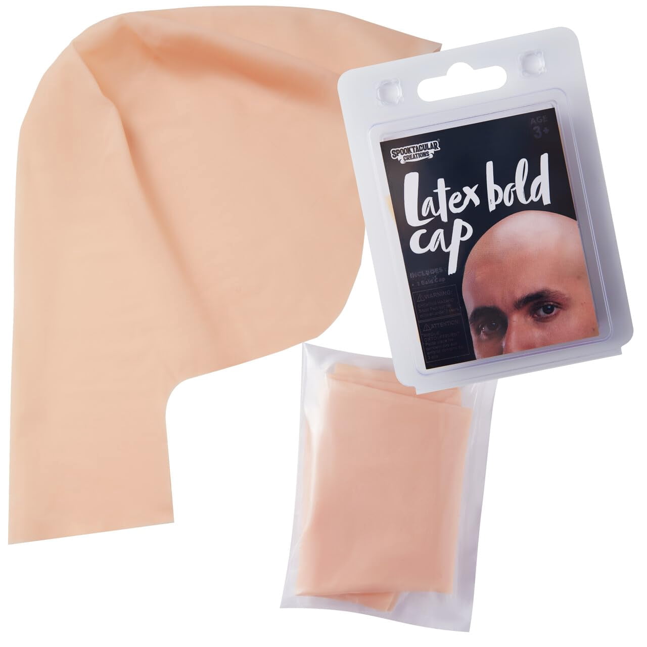 Joyfy Halloween Bald Cap for Men Women Halloween Costumes, Latex Bald Head Wig Cap for Adults Costume, Makeup Costume Accessories, Old Men Balding Cosplay Dress Up Prop