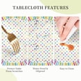 thumbnail image 3 of Rainbow Striped Polka Dot Round Tablecloth 60 Inch, Decorative Holiday Home Party Table Cloth for Kitchen Dining Picnic Table Cover, 3 of 6