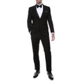 thumbnail image 2 of Ferrecci Men's Bronson Black Slim Fit Notch Collar Lapel 2 Piece Tuxedo Suit Set - Tux Blazer Jacket and Pants (52 Regular), 2 of 8