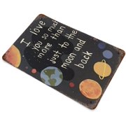 Outer Galaxy Space Theme Metal Tin Sign, Sci Fi Bedroom Wall Decor Plaque, 8 x 12 Inch