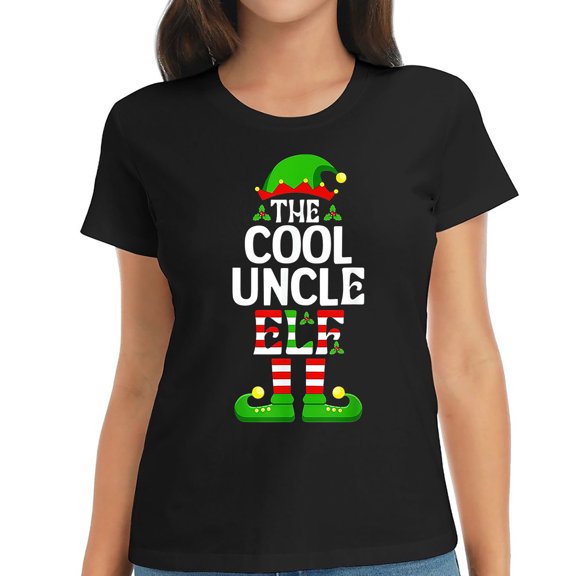 The Cool Uncle Elf Shirt Funny Christmas Family Matching T-Shirt