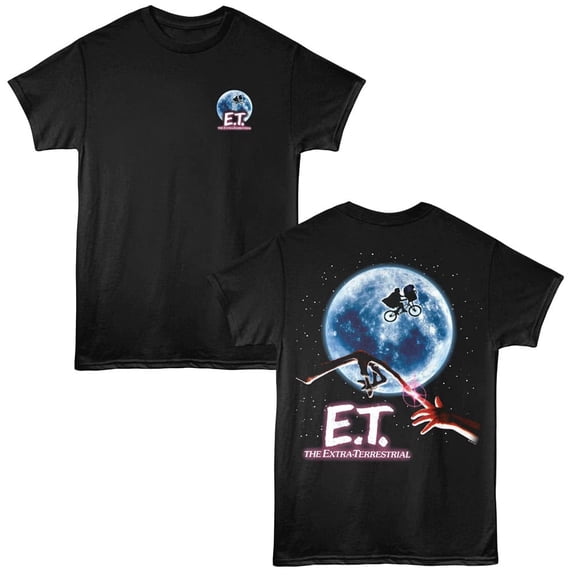 E.T The Extra-Terrestrial Poster Men's T Shirt (Black, AdultS)