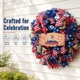 thumbnail image 3 of Patriotic Wreath 4th of July Front Door Wreath with Wooden Eagle Sign & Red White Blue Ribbon for Independence Day Memorial Day Decor, 3 of 6