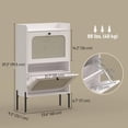 thumbnail image 3 of HOMCOM Shoe Cabinet with 2 Flip Drawers, Boho Narrow Shoe Rack, White, 3 of 10