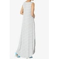 thumbnail image 4 of TheMogan Women's PLUS Sleeveless Loose Striped Curved Slit Hem Long Maxi Dress, 4 of 6