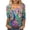 b Multicolor, variant on BangWanChi 3/4 Length Sleeve Womens Tops Women's Fashion Printed T-shirt 3/4 Sleeves Blouse Round Neck Casual Tops