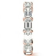 thumbnail image 6 of Solitaire Brilliance 5x3mm Emerald Cut Moissanite Shared Prong Stackable Engagement Ring, Full Eternity Wedding Band Solid 10K Rose Gold, Ring Size 4.5, 6 of 6