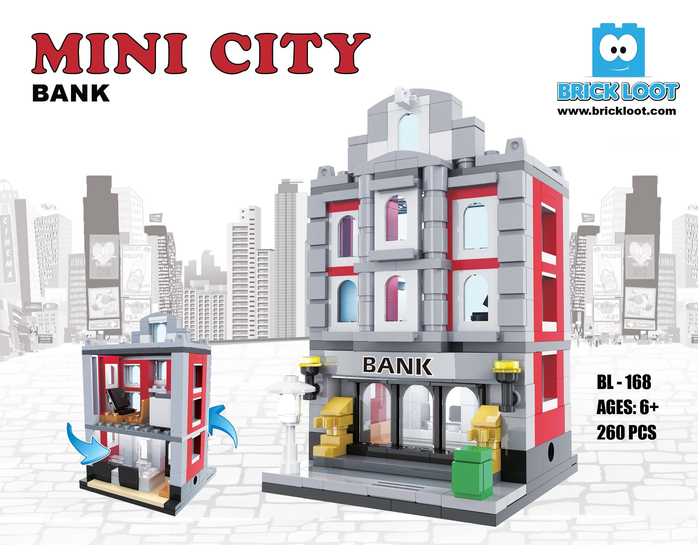 Brick Loot Fry Stand City Modular Buildings Stores Brick Blocks Set Kit Model 
