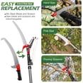 thumbnail image 3 of Pruning Saw, Telescopic Tree Pruner, Manual Branch Pruner with Blade and Scissors, High Branch Pruning Fiberglass Pole Pruner and Cutter Gardening Tool, with Storage Bag 7.2-27 Feet, 3 of 4