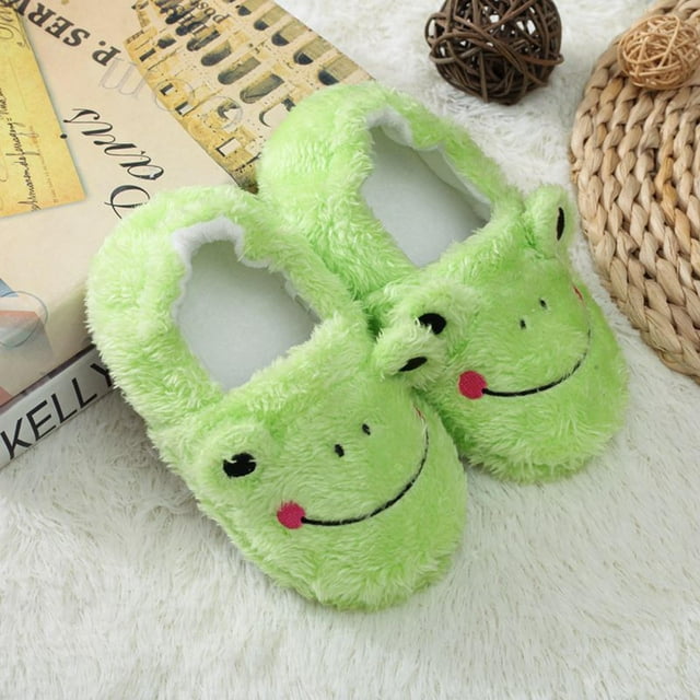 Toddler Kids Baby Warm Plush Shoes Boys Girls Cute Cartoon Soft-Soled Slippers