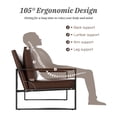 thumbnail image 5 of AWQM 2 Pieces Mid-Century Modern Chair, Accent Chair with Backrest, Upholstered Armchair, 105 Degree Slant Back Comfy Reading Chair, Lounge Chair for Living Room Bedroom Apartment, Brown, 5 of 7