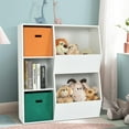 thumbnail image 2 of Giantex Kids Toy Storage Organizer, Wooden Children Bookshelf w/5 Cubbies, White, 2 of 10