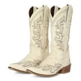 thumbnail image 2 of TuffRider Womens Snip Toe Paris Embroidered Western Boots - Cream - 6, 2 of 2