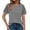 Gray, variant on Womens Lace Short Sleeves Shirts Crochet Spring Loose Tops Dressy Business Casual Blouses Summer Fshion Tunics Watermelon Red S