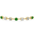 thumbnail image 2 of Gem Stone King 18K Yellow Gold Plated Silver Lab Grown Diamond Tennis Bracelet for Women Created Emerald Moissanite (3.53 Cttw, Fully Adjustable up to 9 inch), 2 of 3