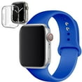 thumbnail image 1 of ALMNVO Silicone Band for Apple Watch Bands 40mm with Silicone Case,Clear Screen Protector Cover with iWatch Band Sport Replacement Wristband for Apple Watch Series 6 5 4 SE Strap -Royal Blue, 1 of 6