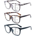 thumbnail image 2 of 3 Pack Progressive Multifocus Reading Glasses for Women Men Multifocal Readers PC Frame Fixed Hinge Eyewear, +2.50, 2 of 5