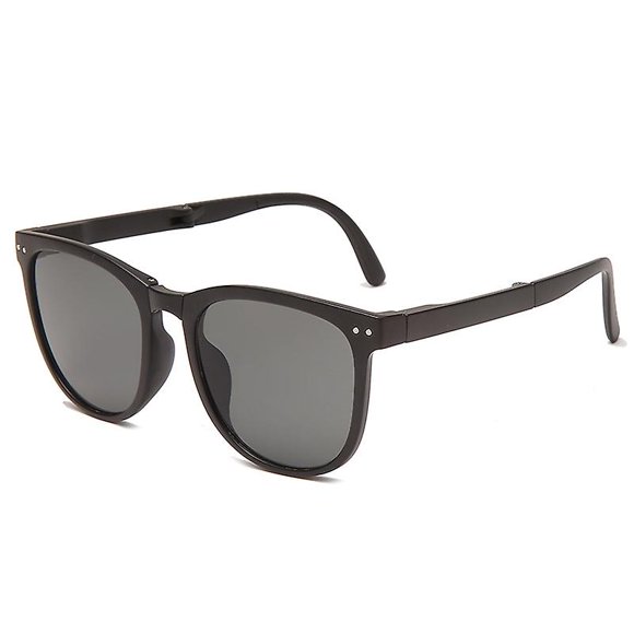 Sunglasses Classic Foldable Style Retro Sun Shades Eye Glasses UV400 Protection Unisex For Men Women Golf Cycling Sports Fishing TravelBlack