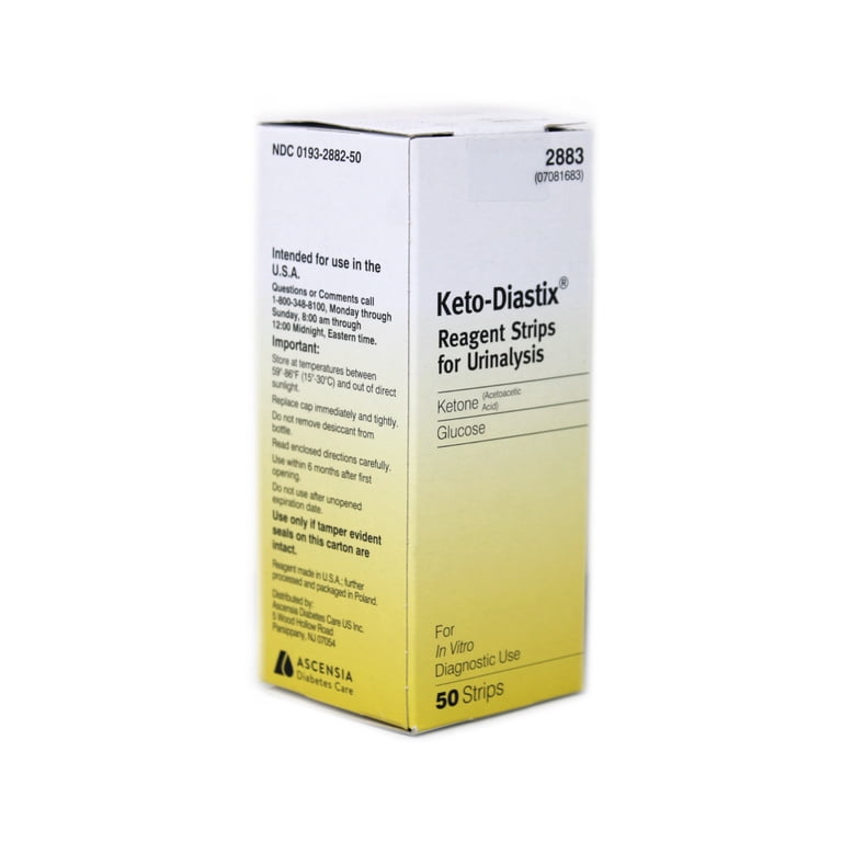 Ascensia Keto-Diastix Diabetic Urine Test Reagent Strips - 50 Each